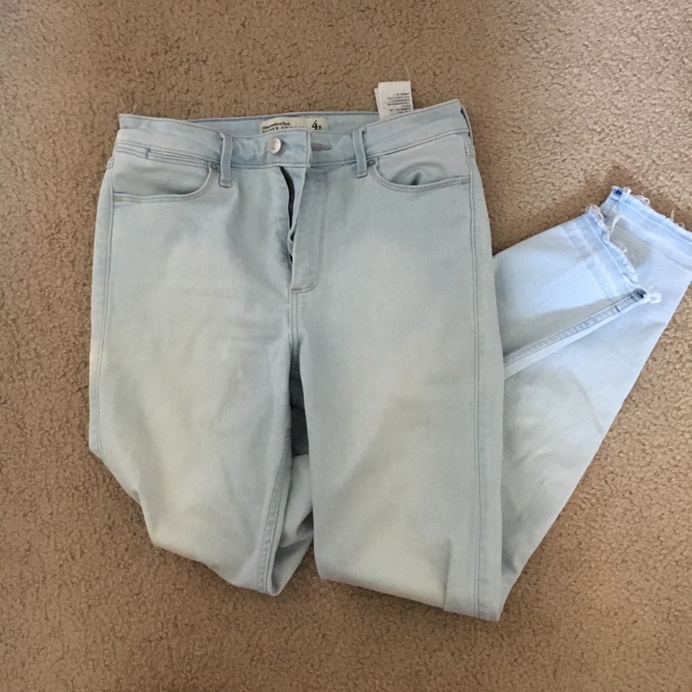 High rise super skinny bleached jeans